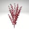 22" Burgundy Glitter Boxwood Spray – Artificial Dark Red Sequin Leaf Stem for Christmas